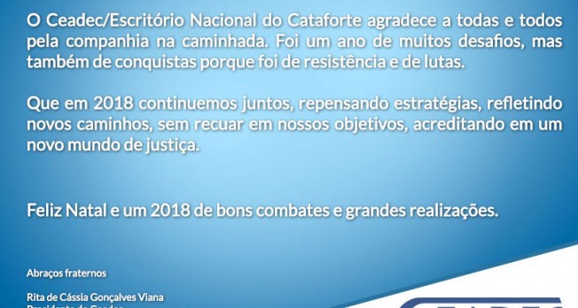 Que o ano de 2018 seja de bons combates